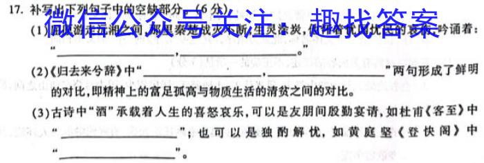 河南2024届高三年级8月入学联考（23-10C）理科数学试卷及参考答案语文