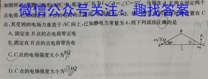 金科大联考·山西省2024届高三1月质量检测数学