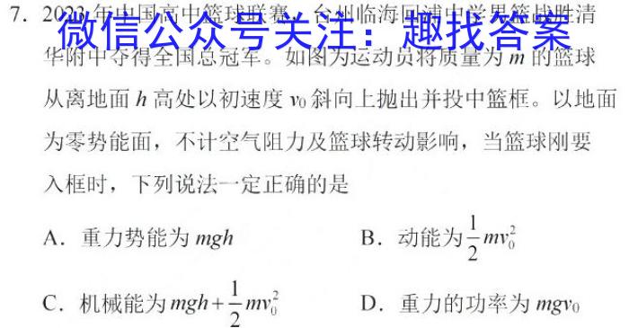 2024届全国高考分科调研模拟测试卷(一)XGK.物理