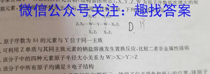 2024届浙江强基联盟高三仿真模拟卷(二)(23-FX14C)化学