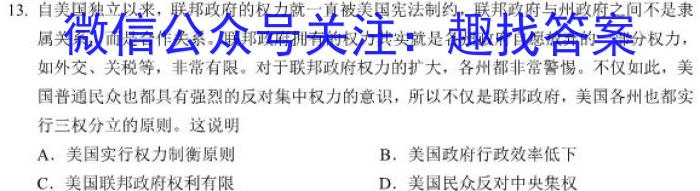 2024届高考滚动检测卷 新教材(四)历史试卷