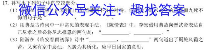 湘豫名校联考2024届高三上学期8月入学摸底考试语文