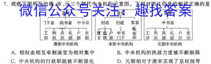 湖南省长沙市长郡中学2023-2024学年高一上学期入学考试历史试卷