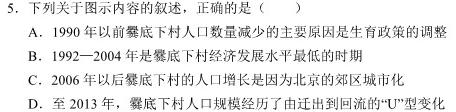 天壹名校联盟 2024届高三入学摸底考试.地理