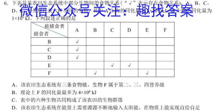 2024届名师原创分科模拟(五)ZS4生物试卷答案