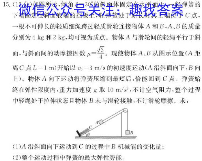 河南2024届高三年级8月入学联考（23-10C）理科数学试卷及参考答案.物理