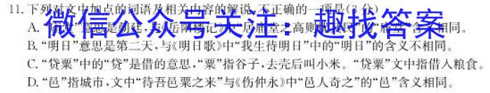 2024届湖南省长沙市长郡中学高三暑假作业检测语文