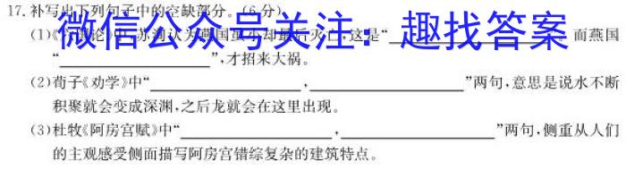 2024届浙江省A9协作体高三8月联考语文