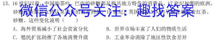湘豫名校联考 2023年8月高三秋季入学摸底考试历史