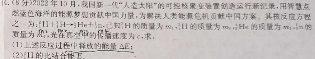 2023-2024学年度武汉市部分学校高三年级11月调研考试数学.考卷答案