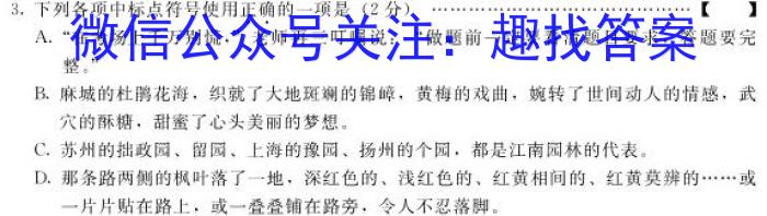 河南省实验中学2023-2024学年九年级上学期开学评估材料语文