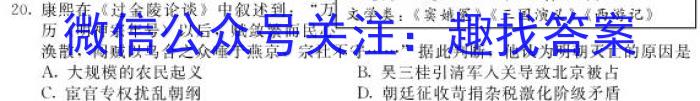 2024届陕西省榆林市“府、米、绥、横、靖”五校联考（232804Z）历史