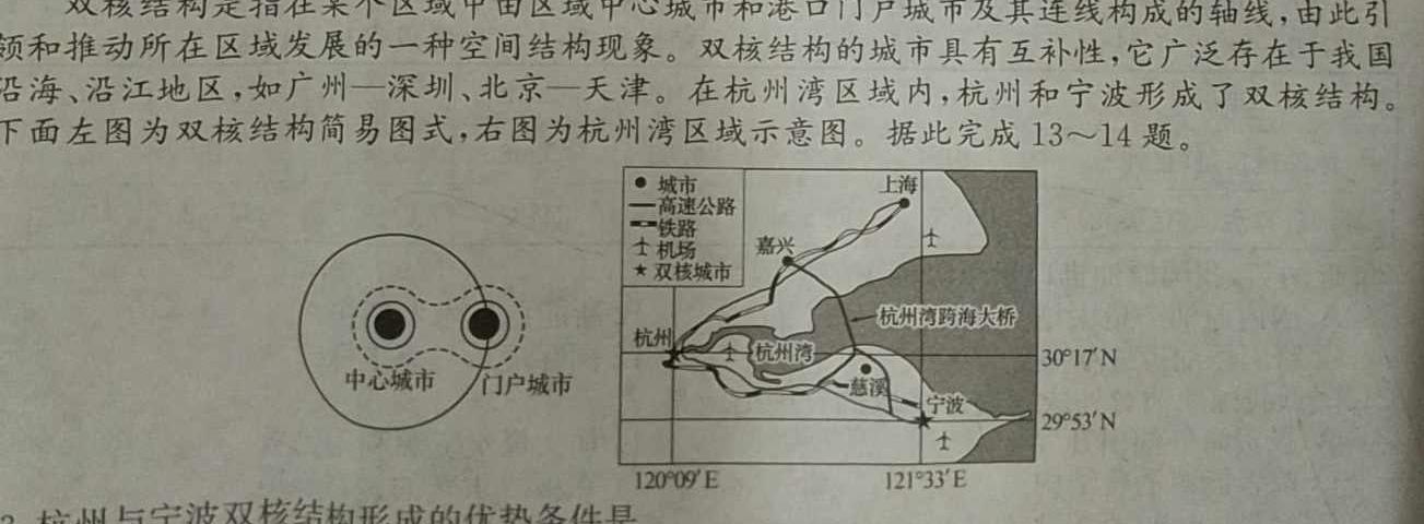 全国大联考 2024届高三第二次联考 2LK-Y.地理