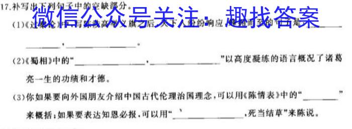 河南2024届高三年级8月入学联考（23-10C）文科数学试卷及参考答案语文