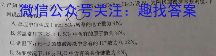 3贵阳市2024届高三年级摸底考试（8月）化学