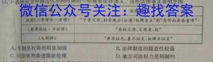 炎德英才大联考 湖南师大附中2024届高三月考试卷(一)历史