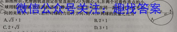 ［衡水大联考］2024届广东省新高三年级8月开学大联考数学试卷及答案.物理