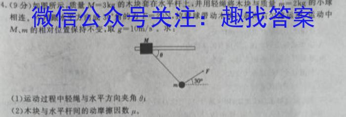 九师联盟 2024届高三押题信息卷(一)1数学