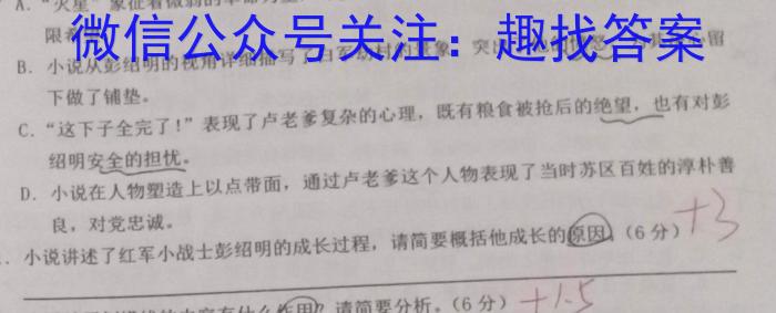 河南省教育研究院2024届新高三8月起点摸底联考化学试卷及参考答案语文