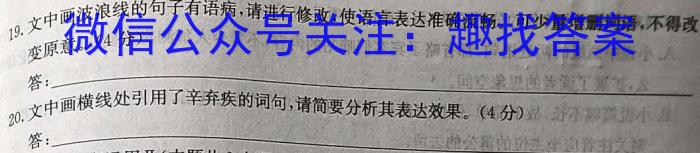 ［衡水大联考］2024届广东省新高三年级8月开学大联考地理试卷及答案语文