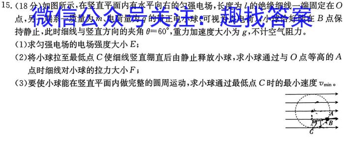 吉林省“BEST合作体”2023-2024学年度上学期期末考试（高二）数学