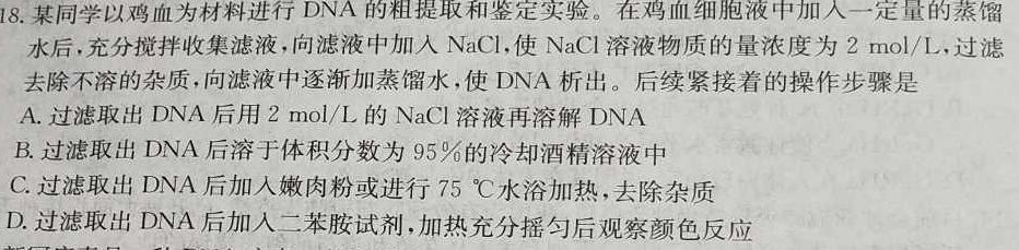 2024届河北省高三上学期9月联考(24-39C)生物学试题答案