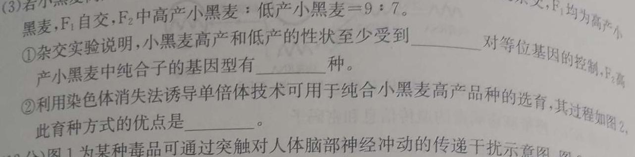 广西2023-2024学年度高二年级阶段性期中考试(24-498B)生物