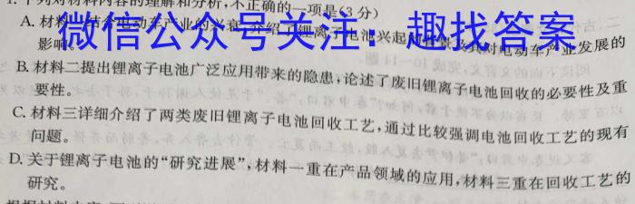 江西省2024年初中学业水平考试样卷试题卷（一）语文