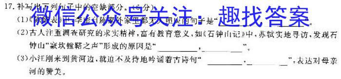安徽省2023～2024学年八年级开学摸底练习语文