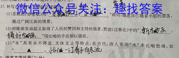 甘肃省2024届高三摸底检测(24-21C)语文