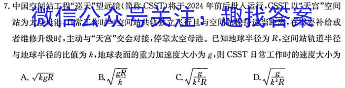 2024届百师联盟 高三开学摸底联考l物理