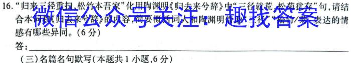 陕西省2024届九年级教学质量检测B语文