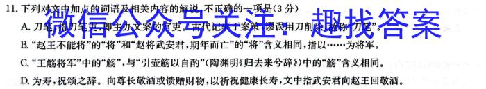 百师联盟2025届高二年级模拟考试（湖南卷）语文