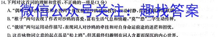 山西省九年级2023-2024学年新课标闯关卷（三）SHX语文