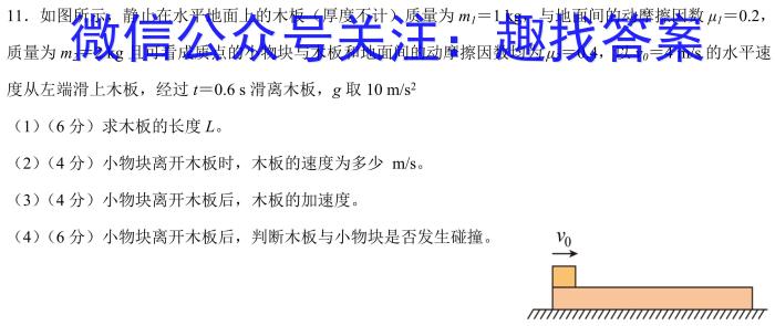 衡水名师卷 2023-2024学年度高三分科检测提分卷(二)l物理