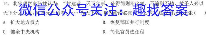 江西省2024届九年级阶段评估(一)[1L R]历史