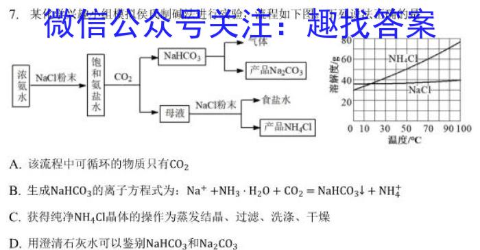 1九师联盟 2024届江西红色十校高三9月联考化学