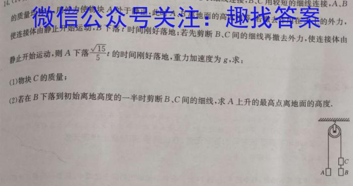 衡中同卷 2023-2024学年度上学期高三年级二调考试l物理