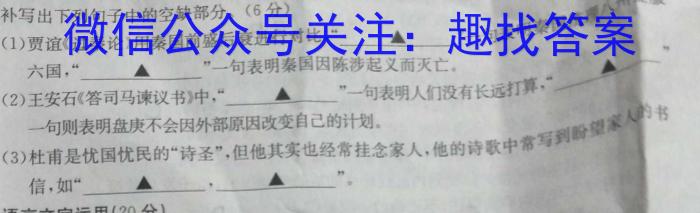 [今日更新]浙江省嘉兴市2023年高三基础测试语文