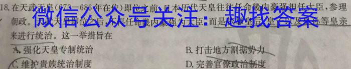 江西省2023-2024学年度九年级阶段性练习（二）历史试卷