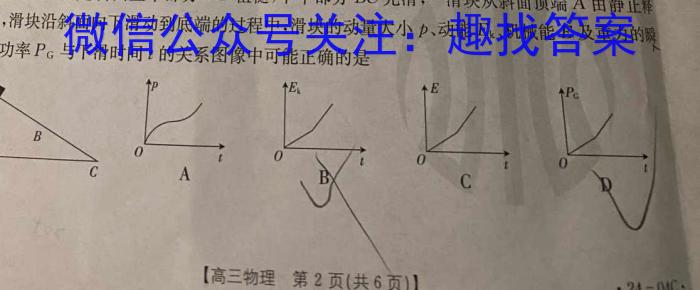 2024届河北省高三上学期9月联考(24-39C)q物理