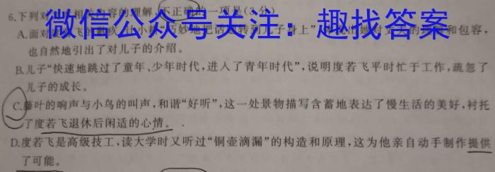 [今日更新]江西省九年级《学业测评》分段训练（二）语文