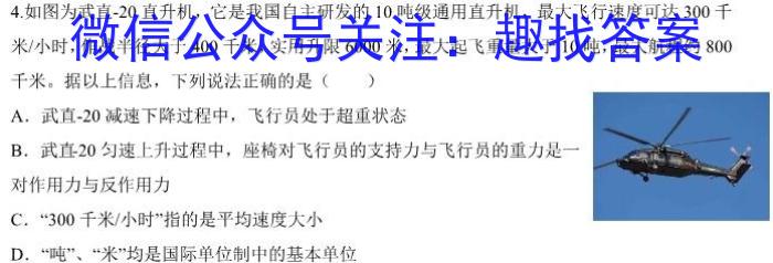 广西省2024届高三三新学术联盟10月联考物理`