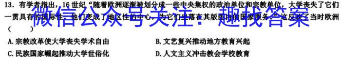 山西省九年级2023-2024学年新课标闯关卷（六）SHX历史