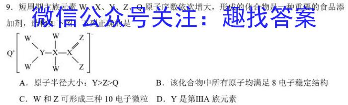 q山西省九年级2023-2024学年新课标闯关卷（七）SHX化学