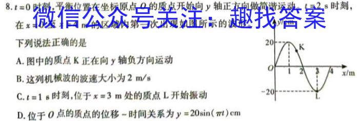 衡水金卷2023-2024学年度上学期高三年级二调考试（新高考版）l物理