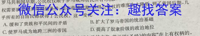 江西省2024届八年级第一次阶段适应性评估【R-PGZX-JX】历史试卷