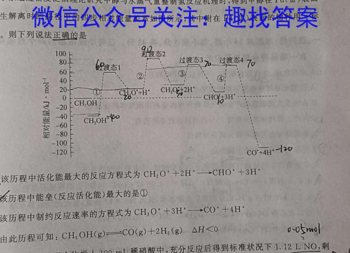 1陕西省2023-2024学年度第一学期第一阶段九年级综合作业化学