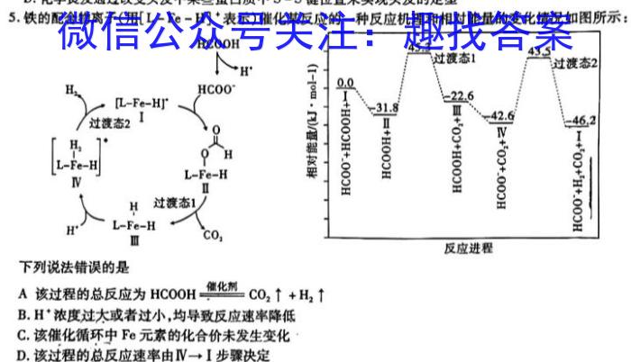 q百师联盟2024届高三一轮复习联考(一) 山东卷化学