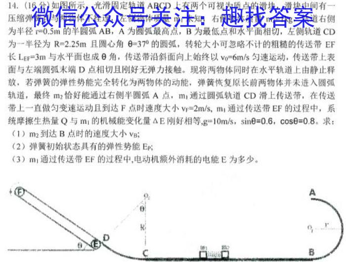 2024年湖南省永州一模 高考第一次模拟考试f物理